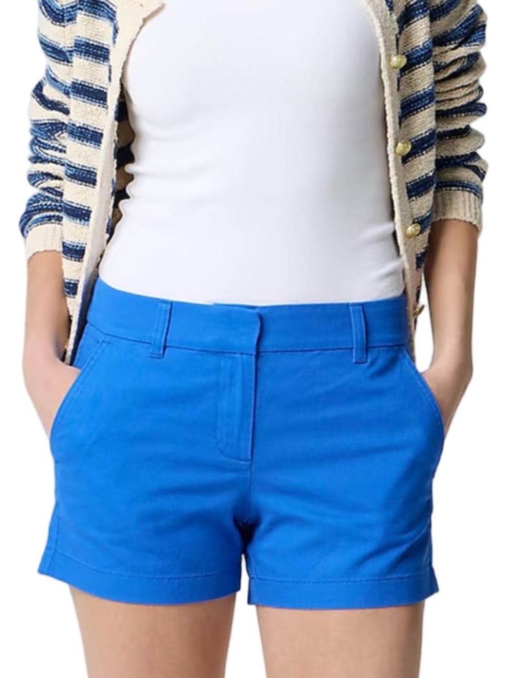 J. Crew Broken-In Chino Shorts, Women’s Size 4, Cobalt Blue, Cotton - Picture 4 of 4